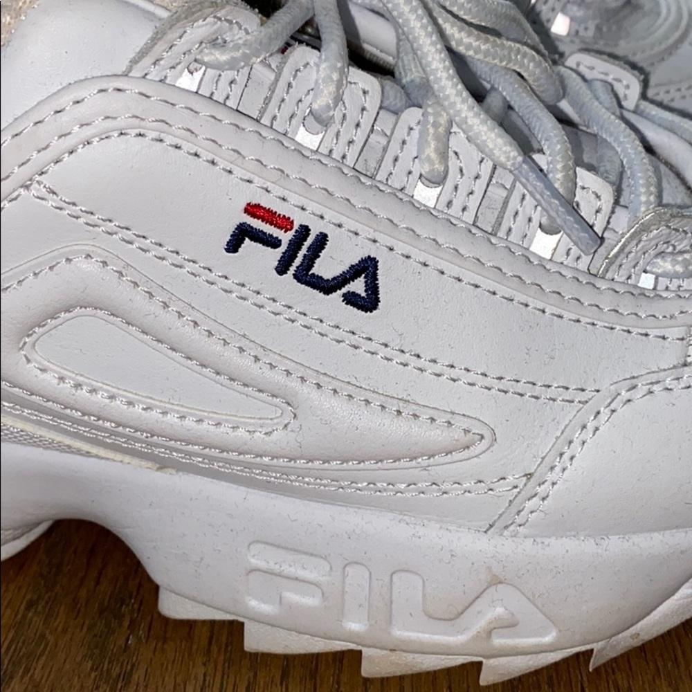 FILA Women's White Leather Athletic Sneakers - Picture 3 of 3